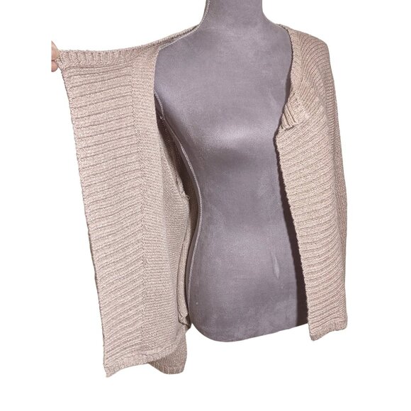 Chicos Open Front Metallic Sweater Shawl Collar Cardigan Size 2 (Large) - Picture 2 of 6